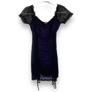 DELIA'S DOLLSKILL Wicked For What It's Worth Dress Purple Lace Alt Goth Small